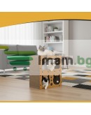 Драскалка за котки двуетажна къща легло с играчки неплъзгащо се